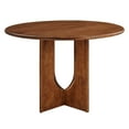 thumbnail image 4 of 48 Inch Dining Table, Walnut, Wood, Round, Living Kitchen Cafe Bistro Hospitality Restaurant, Modern Contemporary HB36523, 4 of 10