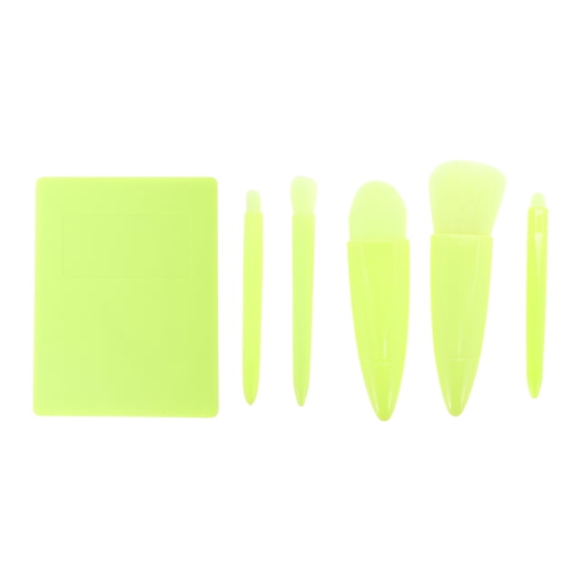 Unique Bargains 1 Set Convenient Makeup Brush Kit for Bathroom Fluorescent Green Man-made Fiber Plastic