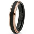 thumbnail image 2 of Metal Masters Mens Tungsten Carbide Black Brushed Wedding Band Rose Goldtone Ring Comfort-Fit 4mm 5, 2 of 7