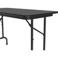 thumbnail image 3 of Pemberly Row 24"W x 48"D Steel Metal & Wood Folding Table in Black Granite, 3 of 6