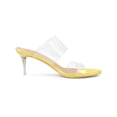thumbnail image 3 of BLISSFUL STEP Sandales à Talons Aiguilles Transparentes pour Femmes à Bout Ouvert à Enfiler Jaune 6, 3 of 7