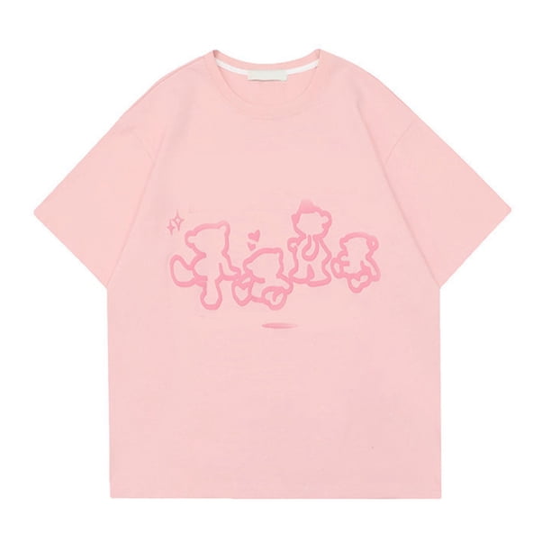 Camisetas con estampado de letras para mujer,Camisetas de manga corta informales con estampado de letras para mujer Camisetas de manga corta con cuello redondo para mujer Características de vanguardia
