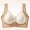 Beige, variant on Push Up Bra Racerback Bras Front Snaps Women's Non-steel Lace Stitching Comfortable and Breathable Gathered Adjustable Bra Underwear Gray 5X
