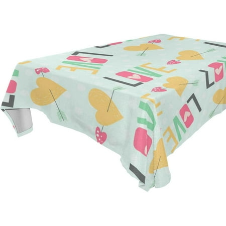 

POPCreation Navy Heart Tablecloths Arrow Navy Table Top Decoration 60x120 inches