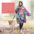 thumbnail image 4 of Wearable Oversized Blanket,Pioneer Flower Floral Print Pattern Wearable Blanket Hoodie for Adults,Cozy Hooded Blankets with Super Pockets,Super Warm Fuzzy Pullover for Women & Men, 4 of 6