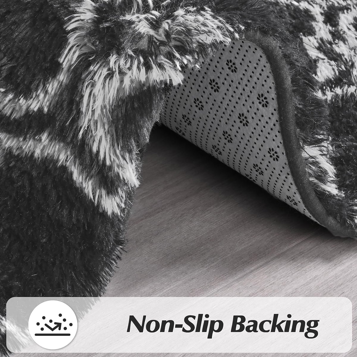 Brochao 5'x8' Shag Area Rug for Living Room, Diamond Geometric Indoor Area Rug, Fluffy Carpet Plush Rug, Soft Home Floor Bedroom Carpet, Gray