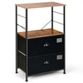 thumbnail image 1 of Costway Commode 2 Tiroirs avec Étagère de Rangement Tour Table de Chevet Table de Chevet Coffre Noir, 1 of 10