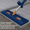 thumbnail image 3 of 17" Hand-Free Flat Mop for Dry and Wet Cleaning, Rotating Washable Microfiber Pad Suitable for Wood Floor and Tile Maintenance, Self-Cleaning Design for Easy Maintenance Z, 3 of 9