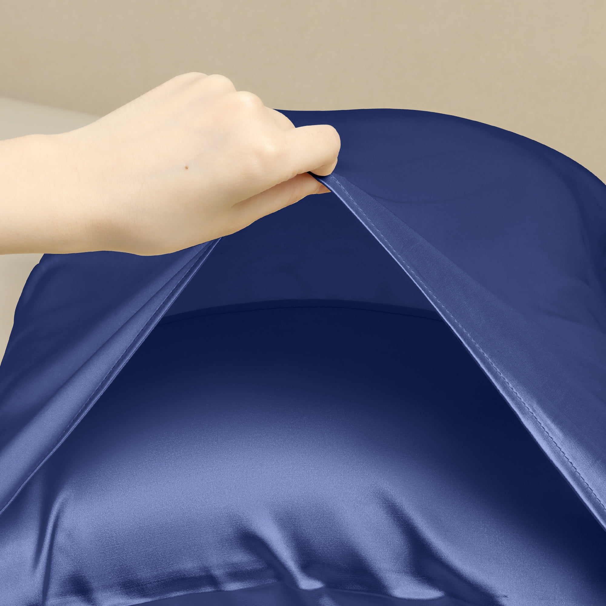 Unique Bargains Pillow Case with Envelope Pillowcases with Eye Mask, Hair Band Navy Blue