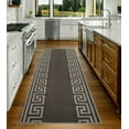 thumbnail image 2 of Runner Rug for Hallway Greek Key Design Drak Gray Gray Color 26 Inch or 31 Inch Wide by Your Length Choice Slip Resistant Rubber Backing Stain Resistant Pile Stair Runner, 2 of 6