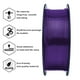 thumbnail image 5 of Filamento para impresora 3D ZIRO PLA PRO, 1,75 mm, 1 kg, color morado translúcido, 5 of 7