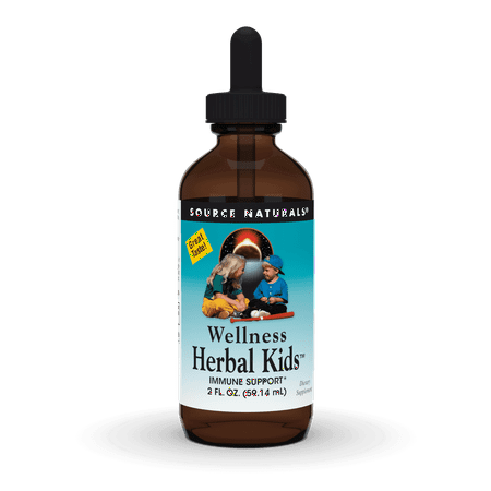 Source Naturals Wellness Herbal Kids , For Immune System Support* Contains Echinacea, Yin Chiao, Elderberry, & More , 2 Fluid oz