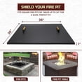 thumbnail image 2 of Febtech -36" Square Fire Pit Snuffer Lid - Carbon Steel Fire Pit Pan Lid for 34" FirePit- Steel FirePit Cover with Wooden Handles Shield for Outdoor Burner Cover Camping Accessories, 2 of 9