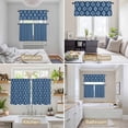 thumbnail image 6 of Blue Boho Geometric Kitchen Curtains Sets for Windows 36 Inch Length, Farmhouse Southwest Motifs Art Rod Pocket Window Treatments Tier Curtains and Valances Set for Bedroom/Bathroom, 6 of 8