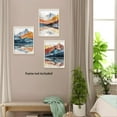 thumbnail image 4 of Hieng Abstract Mountain Canvas Wall Art Set of 3 Boho Watercolor Landscape Poster Picture Prints Modern Colorful Nature Painting Wall Decor for Bathroom Bedroom Living Room Office, 4 of 6