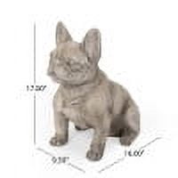 Mintazer Antique Bulldog Garden Statue, Weatherproof Concrete Dog Sculpture Lawn Ornament for Patio Backyard Poolside, Gray