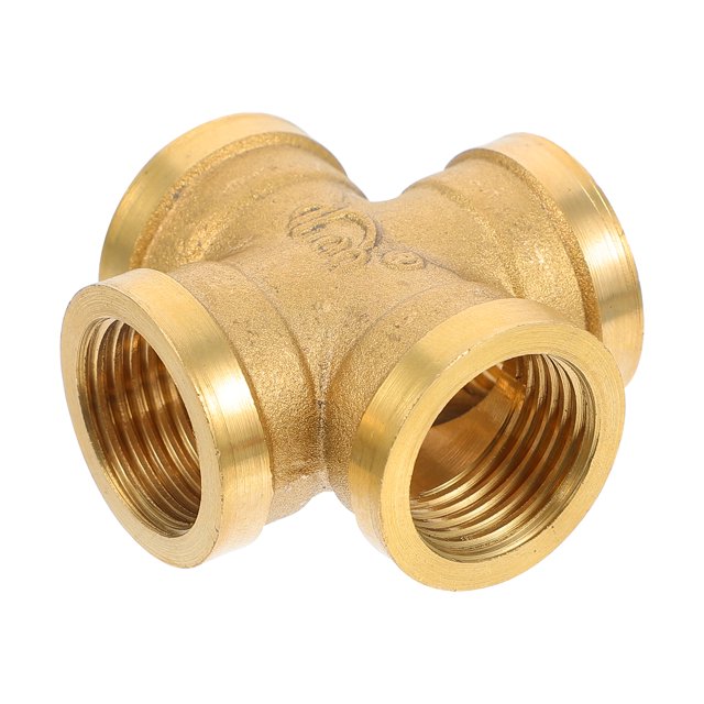 GOOHOCHY Conector de tubería de latón con conector de 4 vías 1/2 adaptador de tubería de tubería de agua roscada
