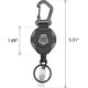 thumbnail image 2 of Paquete de 2 llaveros retráctiles, soporte para insignia de mosquetón resistente, carrete de identificación táctico con cordón retráctil de acero de 31 pulgadas y 8 oz Rojo Verde, 2 of 5