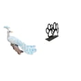thumbnail image 1 of Estatua del pavo real,Estatua de pavo real,adorno de escritorio creativo y divertido,Servilletero de hierro,Servilletero con forma de pata,color negro,Dispensador de toallas de papel con, 1 of 8