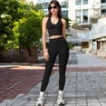 thumbnail image 2 of High-Waist Seamless Full-Length Leggings - Medium, Black, 2 of 6
