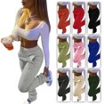 thumbnail image 2 of Pantalones deportivos de ocio con cordón y bolsillo de tejido grueso para mujer de estilo europeo y americano, 2 of 3