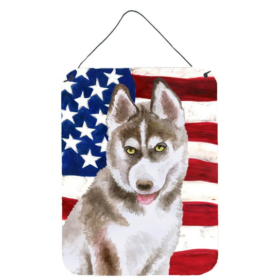 Siberian Husky Grey Patriotic Wall or Door Hanging Prints