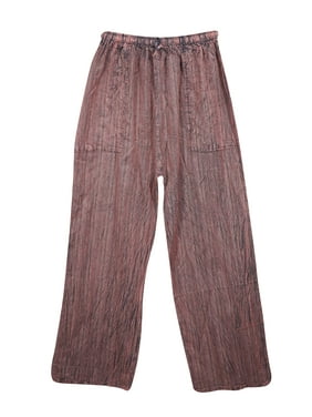 Mogul Unisex Harem Pant Bow Rust Elastic Waistband With Pocket Cotton Striped Yoga Pants Meditation Loose Trouser