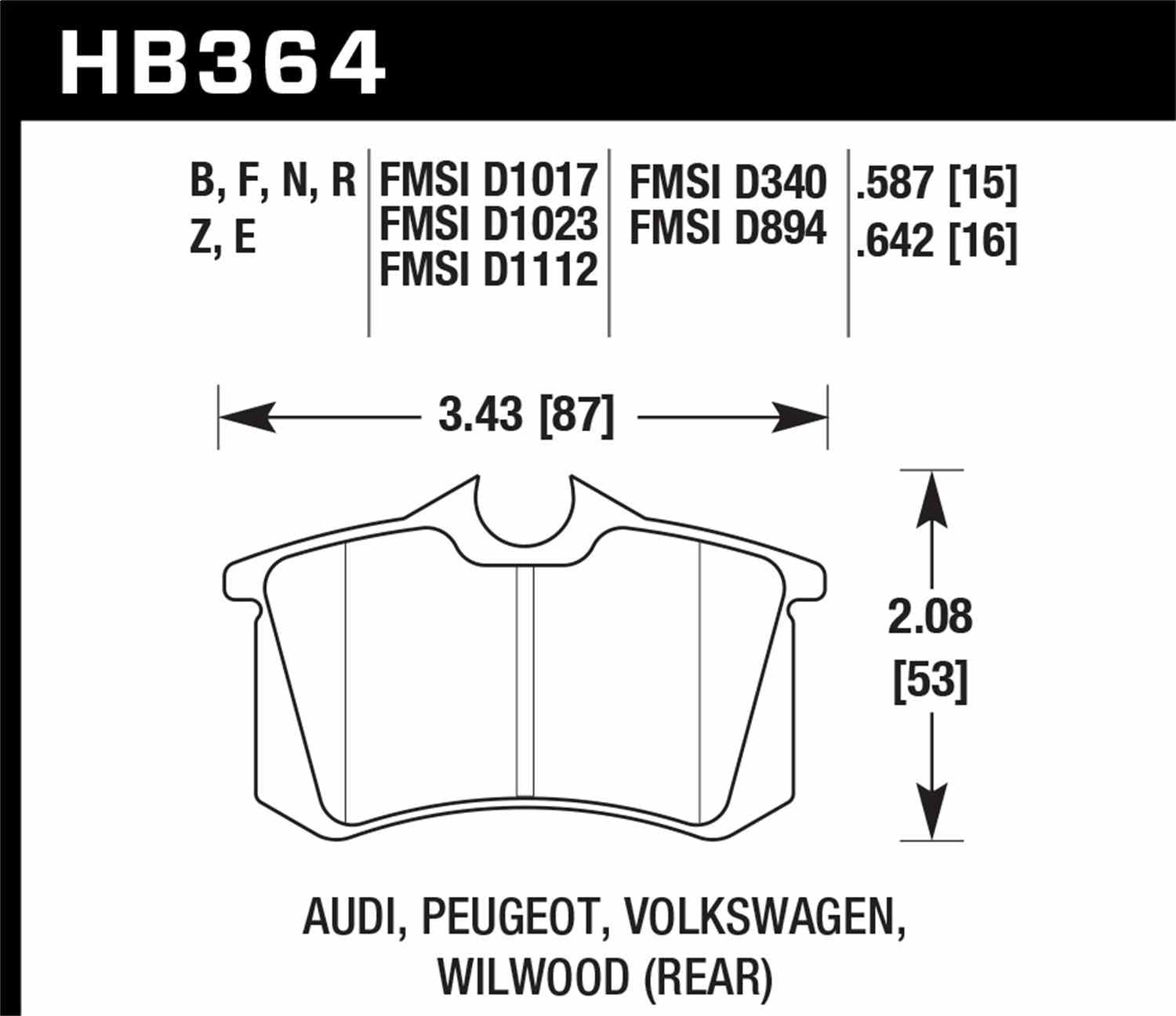 Hawk Performance HB364B.642 HPS 5.0 Disc Brake Pad Set