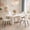 A-White&Black, variant on 5-Piece Dining Set 67" White and Silver Table with 4 PU Chairs for Kitchen