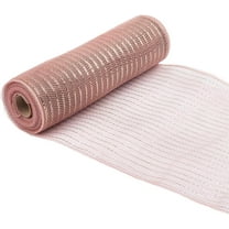 26 Yards 10.23 Inch Light Brown Mesh Ribbon Rolls with Gold Foil Metallic Shining Versatile Wide Flat Netting Fabric Ribbons for Newyear Holiday Home Door Wreath Decoration DIY Craft Supply