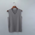 thumbnail image 3 of Men's Seamless V Neck Sleeveless Undershirt, Lightweight Breathable Cooling Summer Base Layer Tank Top, Invisible Smooth Fit for Casual and Athletic Wear, 3 of 4