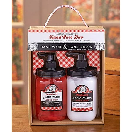 Apple Crisp Mason Jar Soap and Lotion Sets, You get the hand wash and the lotion! By The Lakeside Collection From