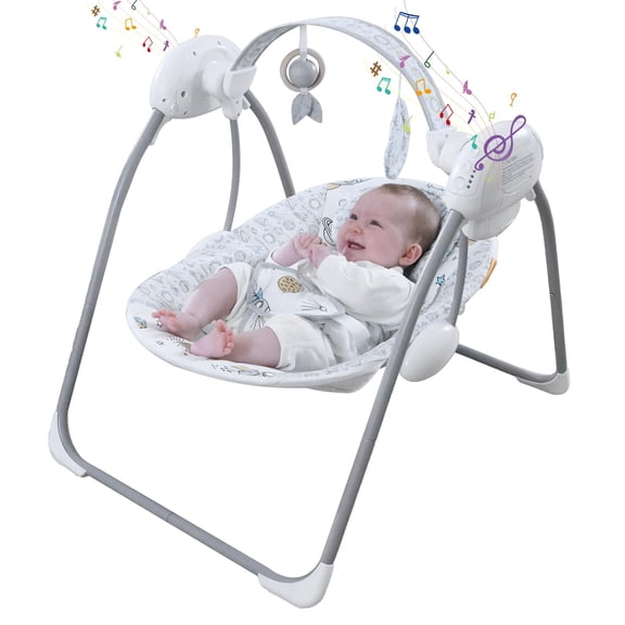 Columpio portátil para bebé Furmubei SG2403 plegable con música y 5 velocidades