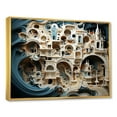 thumbnail image 2 of Designart "Fusion Temple Of Surreal Cultures I" Surrealism landscape Floater Framed Wall Decor, 2 of 5