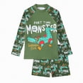thumbnail image 1 of Curenmufel Rash Guard Kids Swim Set for Boys with Long Sleeve Rash Guard, Swim Shorts Size 8-9 Years (Green,8-9 Years), 1 of 8