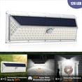 thumbnail image 1 of 126 LED Bulbs Wall Light Solar Powered IP65 PIR Motion Sensor 270° Lighting Range, 1 of 8