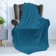 thumbnail image 4 of Navy Blue Soft Flannel Fleece Throw Blanket, Horizontal Zigzags Chevron Pattern in Conrtasting Colors Geometrical, Cozy Plush for Indoor and Outdoor Use, 50" x 70", Dark Blue Baby Blue, by Ambesonne, 4 of 5
