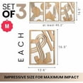 thumbnail image 4 of Modern Wooden Wall Sculptures - Set of 3 - Home Decor Accent - Large Wall Art for Living Room, Bedroom, Office - Easy Installation (Oak, Medium - Abstract Shapes), 4 of 8