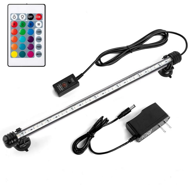 cm Color Changing LED Fish Tank Aquarium Submersible Light with Remote/Colo Aquarium LED Tank Lights Fixture for Underwater Decorations Plant Grow Saltwater Freshwater Fish KR