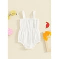 thumbnail image 4 of Bagilaanoe Newborn Baby Girl Summer Rompers Pleated Sleeveless Bodysuits 3M 6M 12M 18M 24M Infant Casual One Piece Short Jumpsuit, 4 of 7