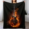 thumbnail image 4 of Electric Guitar in Fire Super Soft Blanket Flannel Throw Blanket Flannel Microfiber Blankets for Couch Bed Sofa Fluffy and Warm 50"x60", 4 of 9