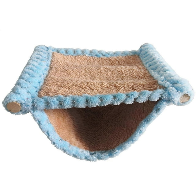 Winter Warm Hamster Hammock Hanging Beds House for Small Animal Cage Bird Squirrel Chinchillas Nests Pet Supplies Blue