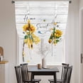 thumbnail image 3 of Yellow Sunflowers Balloon Curtains for Bedroom/Front Door/Bathroom, Elegant Pastoral Floral Watercolor Wooden Tie Up Curtains 63 Inch Length Kitchen Curtains Shades for Windows 46"x63", 3 of 8