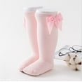 thumbnail image 2 of ITFABS Baby Girls Cotton Long Socks Solid Color Big Bow Knee High Lacework Princess Floor Stocking, 2 of 4
