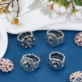 thumbnail image 4 of 1set 4pcs 4 styles Alloy Interchangeable Snap Stretch Ring Settings Finger Ring Accessories Findings Inner Diameter: 18~20mm 1pc/style, 4 of 5