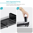 thumbnail image 3 of Home Zone Living Collapsible Dish Drying Rack with Angled Drain and Utensil Caddy, Small, 3 of 7
