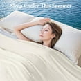 thumbnail image 6 of Cooling Comforter Queen Size, Cooling Blankets for Hot Sleepers and Night Sweats, Double Sided Cool Q-Max>0.45, Lightweight and Breathable Absorb Heat Soft Summer Ice Blanket 90"×90" Inches, Ivory, 6 of 13
