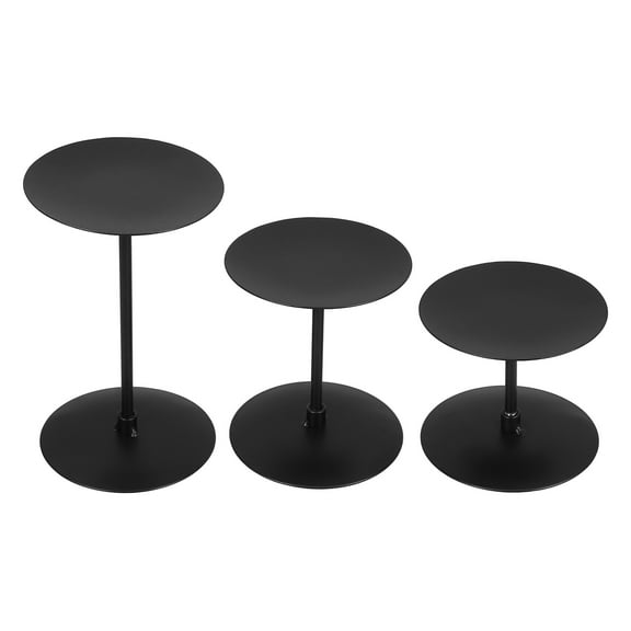 Black Taper Candle Holders Iron Plate Minimalist Modern Home Decor for Fireplace Mantel Dining