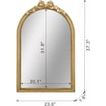 thumbnail image 2 of A&B Home Arched Gold Wall Mirror with Ribbon Accent 23.6" x 1.6" x 37.3", 2 of 9