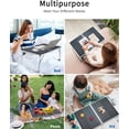 thumbnail image 2 of Foldable Laptop Table for Bed, Lap Desk Bed Desk, Breakfast Serving Bed Tray, Portable Mini Picnic Table Storage Space Laptop Desk Reading Holder(Dark Grey), 2 of 6